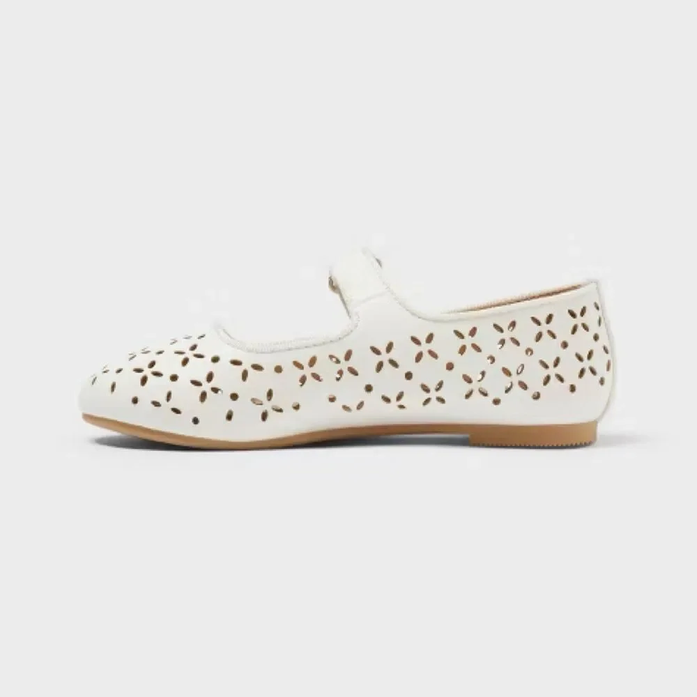 Cat & Jack Girls White Mary Jane Shoes Size 5T New - Picture 4 of 16